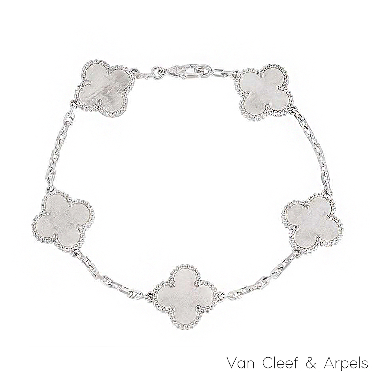 Van Cleef & Arpels White Gold Vintage Alhambra Bracelet VCARF48400 Van Cleef & Arpels White Gold Vintage Alhambra Bracelet VCARF48400